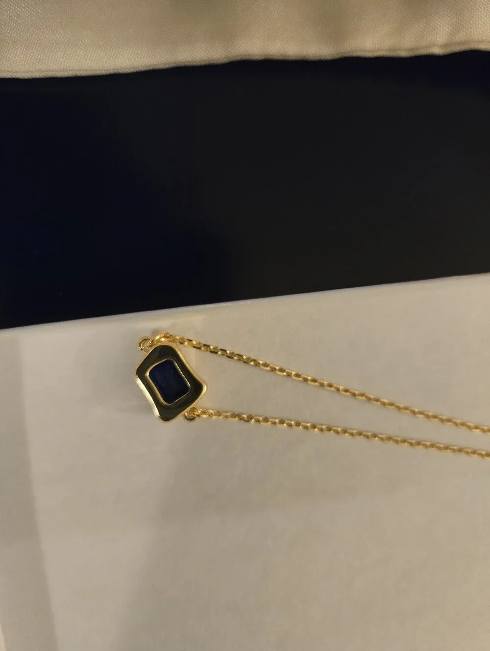 NWT Kate Spade Molten Glass Cubic Zirconia Solitaire Bracelet Dark Blue